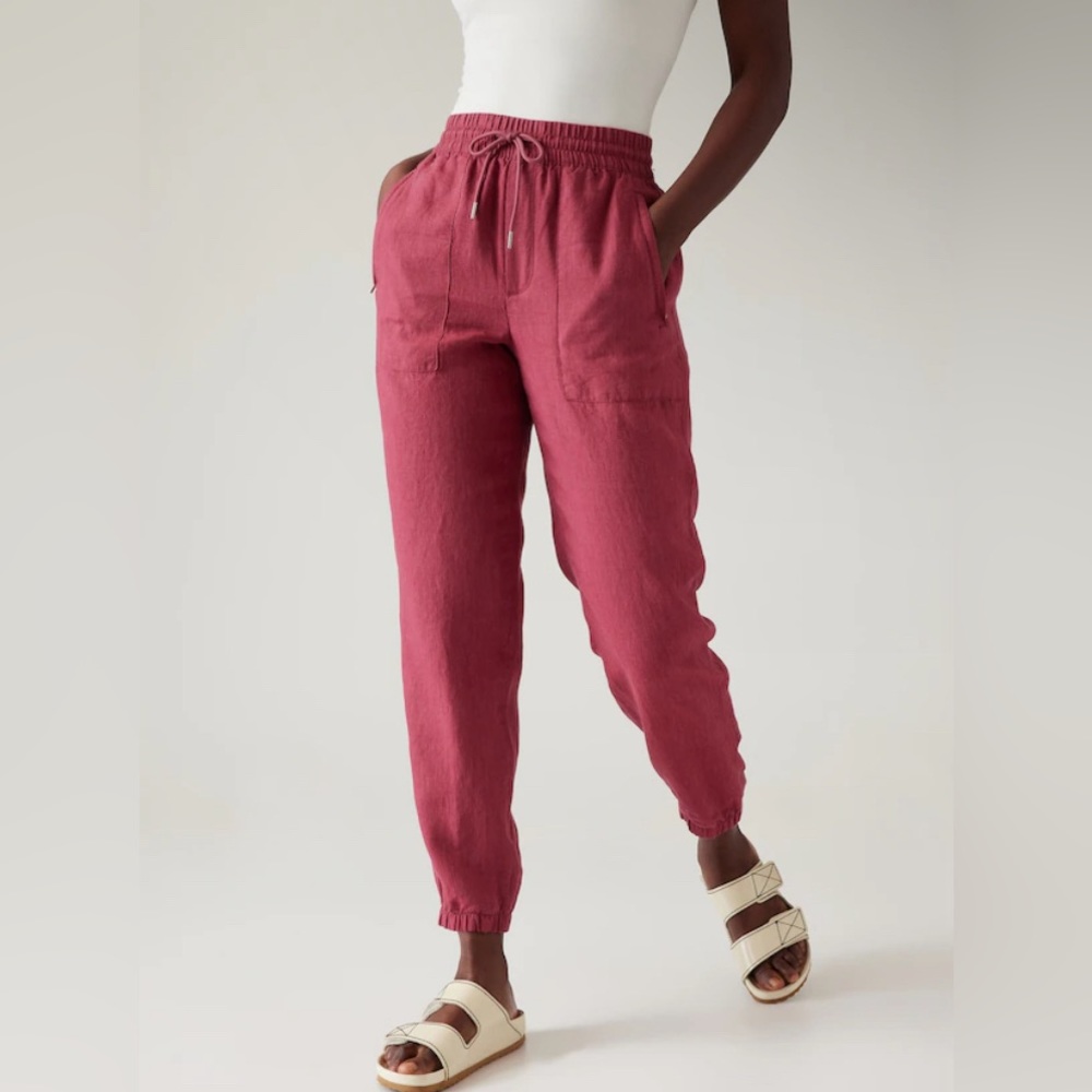 100% Linen Athleta joggers- size 12